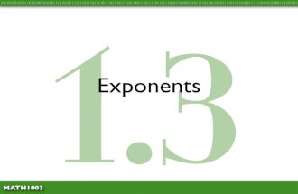 Math1003 1.3 - Exponents