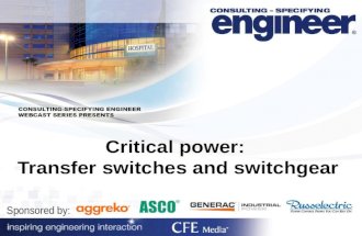 Critical power: Transfer switches and switchgear