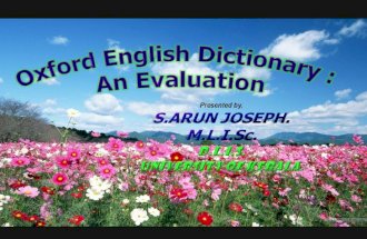 Oxford English Dictionary ppt  Arun Joseph