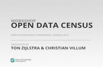 Open data census workshop @ OKCon 2013