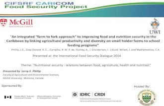 Nutrition and Health: An integrated "farm to fork approach" to improving food and nutrition security in the Caribbean
