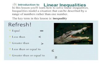 Intro to inequalities