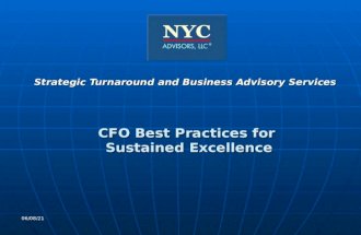 CFO - How to sustain excellence in your company, by NYC Advisors, LLC