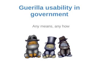 Guerilla Usability in Government