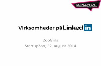 Virksomheder på LinkedIn - oplæg for ZooGirls, StartupZoo