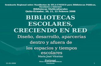 Bibliotecas Escolares, Creciendo En Red Quito