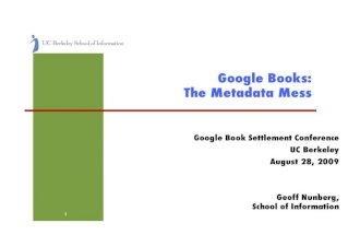 Goog Books: The Metadata Mess