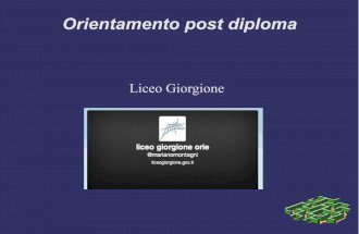 Prima presentazione orientamento in uscita Liceo Giorgione 2013 2014