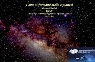 Stage astrofisica 2010- 4. Formazione planetaria e stellare - M.Badiali
