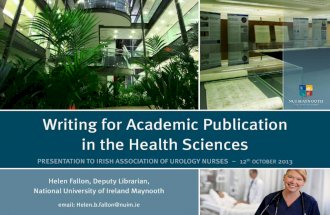 Writing for academic publishing in Nursing