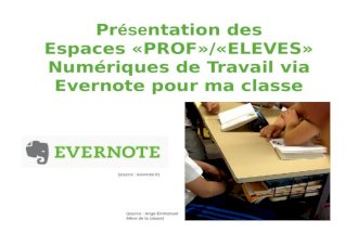 Des Espaces "PROF"/"ELEVES" Numériques de Travail via Evernote