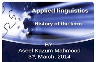 History of the term applied linguistics