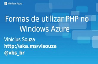 Windows Azure - Maneiras de uilizar PHP