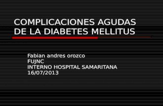 Complicaciones agudas de la diabetes mellitus