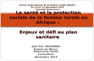 La santé et la protection sociale de la femme rurale en afrique (finale) joël ngounde