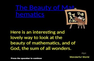 The beauty of mathematics