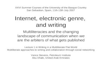 Lecture1 San Sebastian 2007: Internet, electronic genre and writing