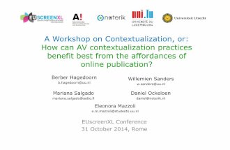 Workshop on Contextualisation: How can AV contextualization practices benefit best from the affordances of online publication?