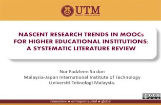 ICWOAL'S NASCENT RESEARCH TRENDS IN MOOC FOR HIGHER EDUCATIONAL INSTITUTIONS