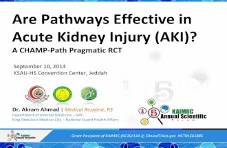 KAIMRC 2014 Oral Presentation: Are Pathways Effective in Acute Kidney Injury