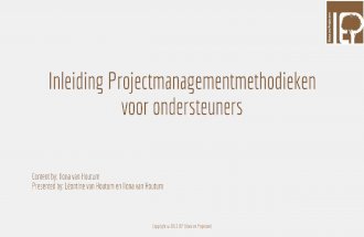 IPO  - inleiding projectmanagementmethodieken voor ondersteuners