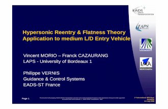 Hypersonic Reentry & Flatness Theory - Application to medium L/D Entry Vehicle