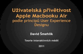 Uživatelská přívětivost Apple Macbooku Air podle principů User Experience Designu