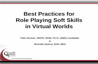 Best practices in role playing soft skills in virtual worlds