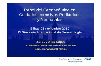 Sara arenas -  papel del farmaceutico en cuidados intensivos pediátricos y neonatales
