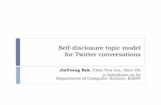 Self-disclosure topic model for twitter conversations - EMNLP 2014
