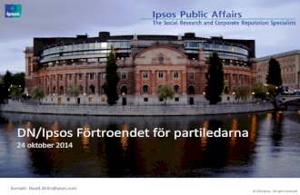 DN/Ipsos Förtroendet för partiledarna, oktober 2014 - Kraftigt ökat förtroende för Centerpartiets Annie Lööf