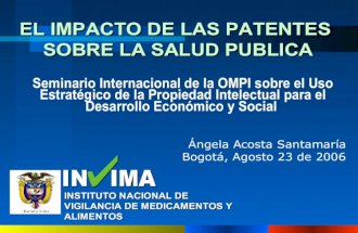seminario ompi 2006 Impacto Patentes sobre Salud Publica