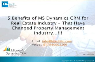 5 Benefits of MS Dynamics CRM for Real Estate Industry – That Have Changed Property Management Industry