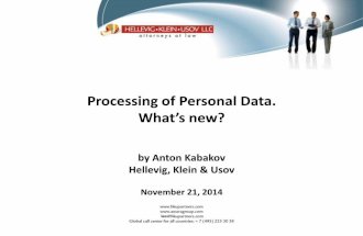Processing of Personal Data. What’s new?