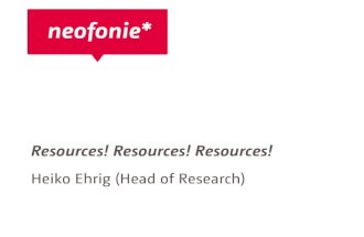 Heiko Ehrig: Resources! Resources! Resources!