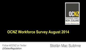 OCNZ Osteopathic Workforce Survey Presentation Stiofan Mac Suibhne