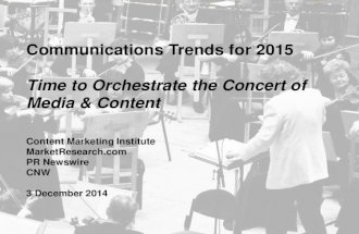 Communications Trends For 2015 - Creative Approaches to Content Promotion