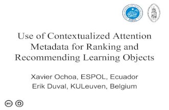 Use of Contextualized Attention Metadata for Ranking and Recommending Learning Objects