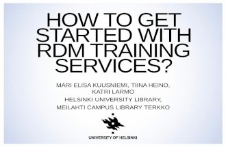 How to get started with rdm training services