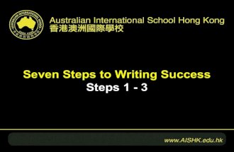 Seven Steps to Writing Success (Steps 1 - 3)