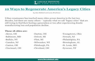 Regenerating America's Legacy Cities