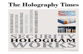 The Holography Times, October 2012, Volume 6, Issue no 19