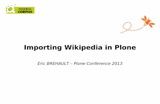 Importing wikipedia in Plone