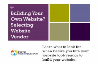 Building Your Own Website? - Selecting Website Vendor