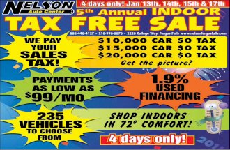 Tax Free Sale Special – Nelson Auto Center Fergus Falls MN