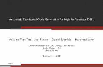 Automatic Task-based Code Generation for High Performance DSEL