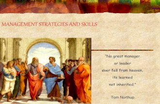Management strategies and skills