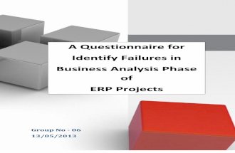 A Questionnaire for Identify Failures in Business Analysis Phase of ERP Projects