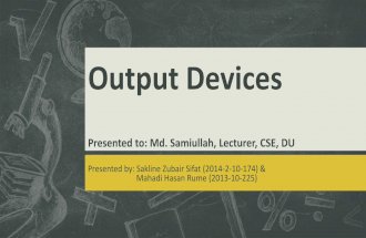 "Output Devices of Computer" কম্পিউটারের আউটপুট ডিভাইস