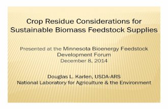 Crop Residue Considerations for Sustainable Biomass Feedstock Supplies